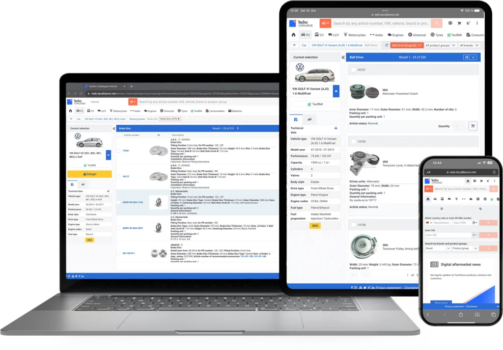 TecDoc Catalogue on all devices