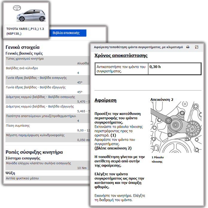Repair times and maintenance guidance in TecDoc Catalogue